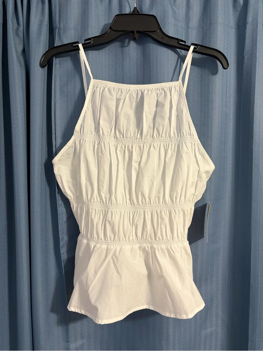 Michael Kors Smocked Peplum White Cami Top Women’s Size Medium
